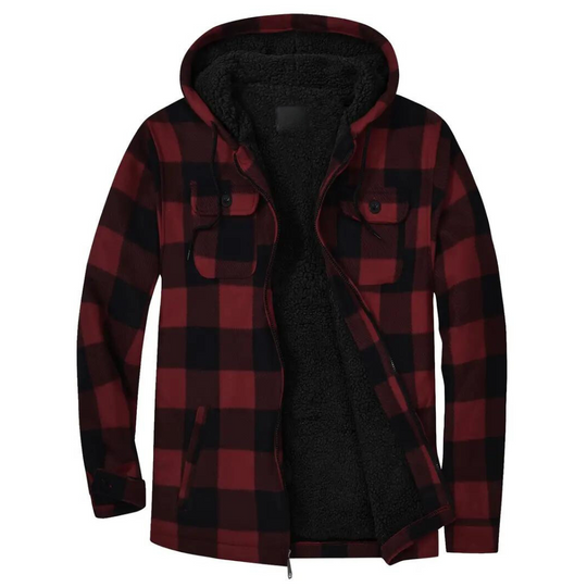 EB - Kariertes Herrenjacke mit Kapuze