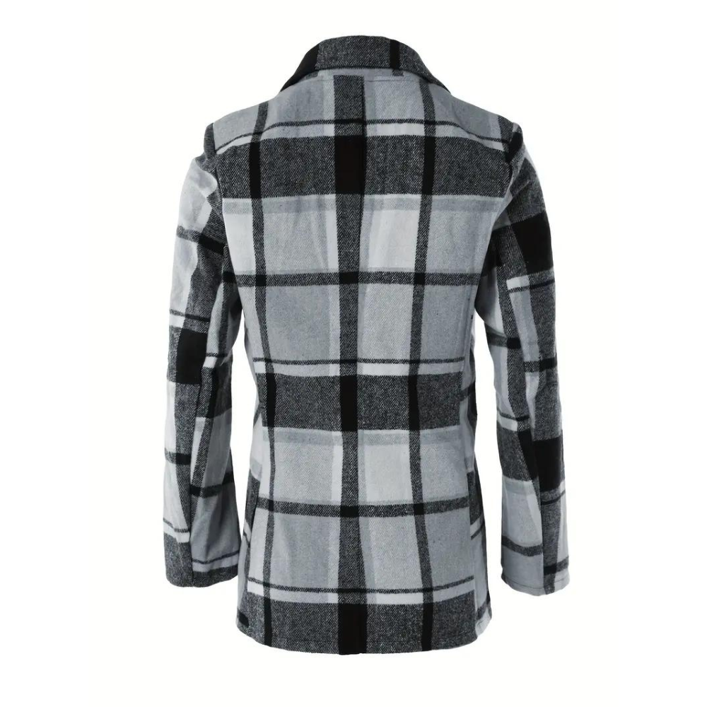 EB | Kariertes Jacke mit Klassischem Kragen Wollmischung Komfortabel und Schick