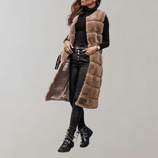 EB | Lange Winterjacke Weste für Frauen