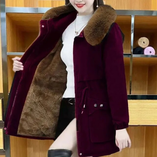 EB | Lässiger Winterparka mit veganem Pelz für Frauen Ideal für den Winter