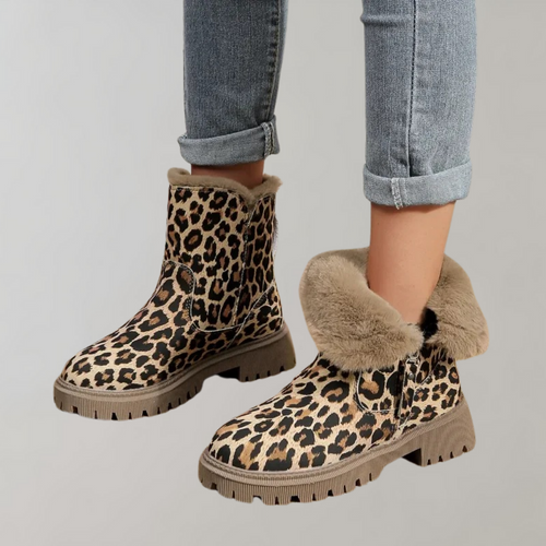 EB | Leopardenmuster Flache Kurze Stiefel