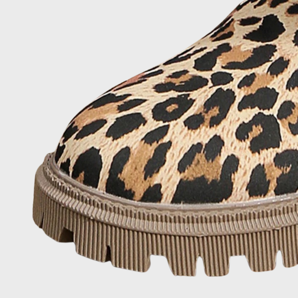 EB | Leopardenmuster Flache Kurze Stiefel