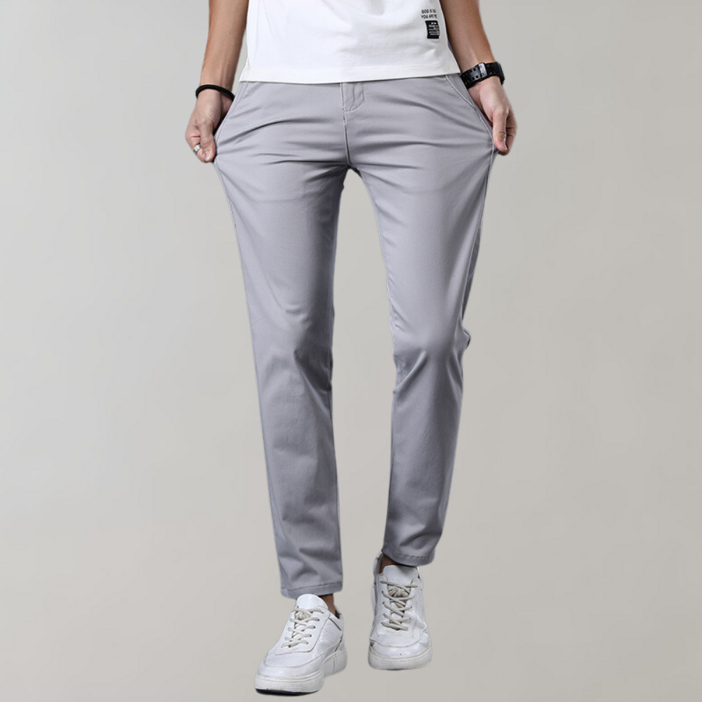EB | Chinos Slim Fit Baumwollmischung Flache Front Business Lässig Stil