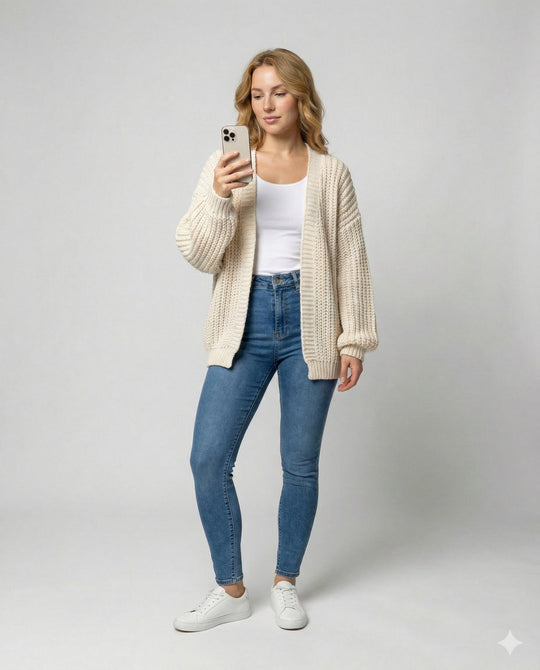 Bequeme Strickjacke Damen Langarm | EB