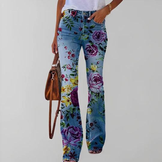 EB - Gerade jeans mit blumendruck