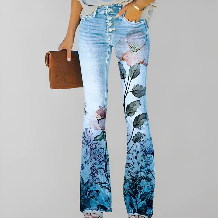 EB - Gerade jeans mit blumendruck