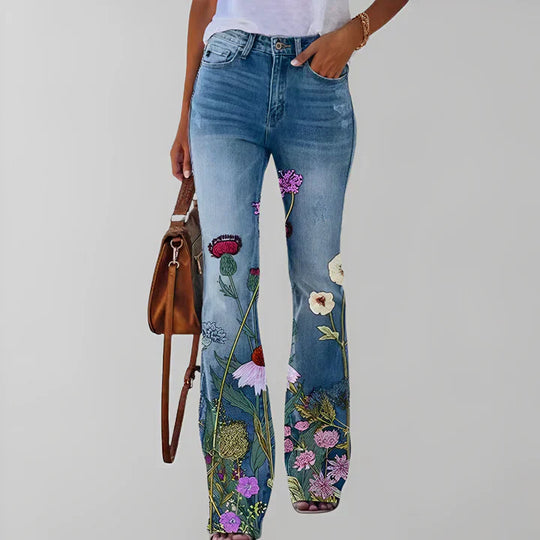 EB - Gerade jeans mit blumendruck