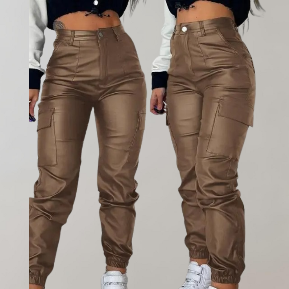 EB | Damen Cargo Hose mit Hoher Taille und Taschen