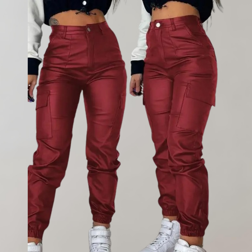 EB | Damen Cargo Hose mit Hoher Taille und Taschen