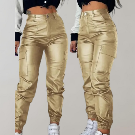 EB | Damen Cargo Hose mit Hoher Taille und Taschen