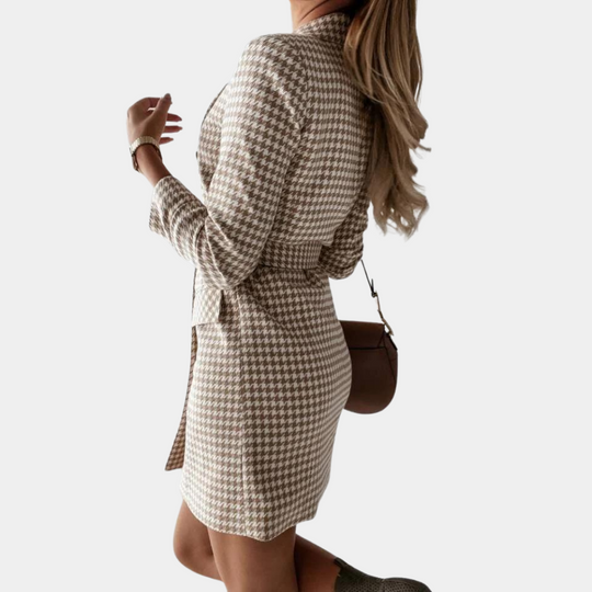 EB | Elegantes Blazer-Kleid mit Gürtel für Frauen