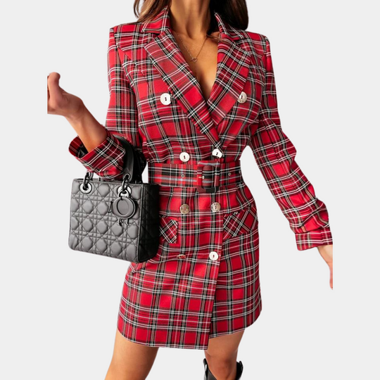 EB | Elegantes Blazer-Kleid mit Gürtel für Frauen