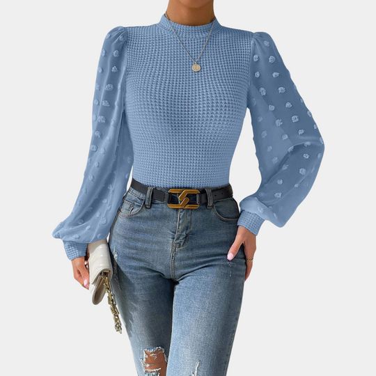 EB | Strickbluse mit Chiffonärmeln Polyester Elegantes Design