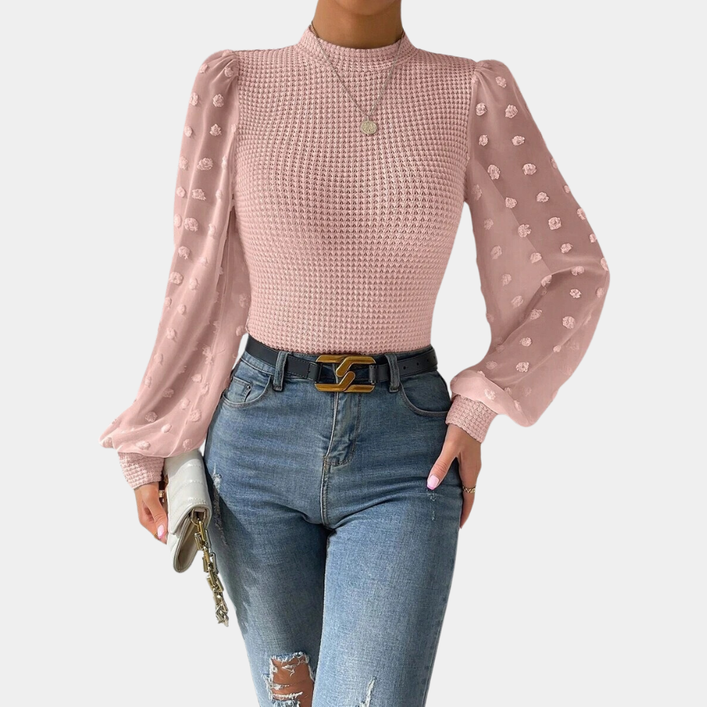 EB | Strickbluse mit Chiffonärmeln Polyester Elegantes Design
