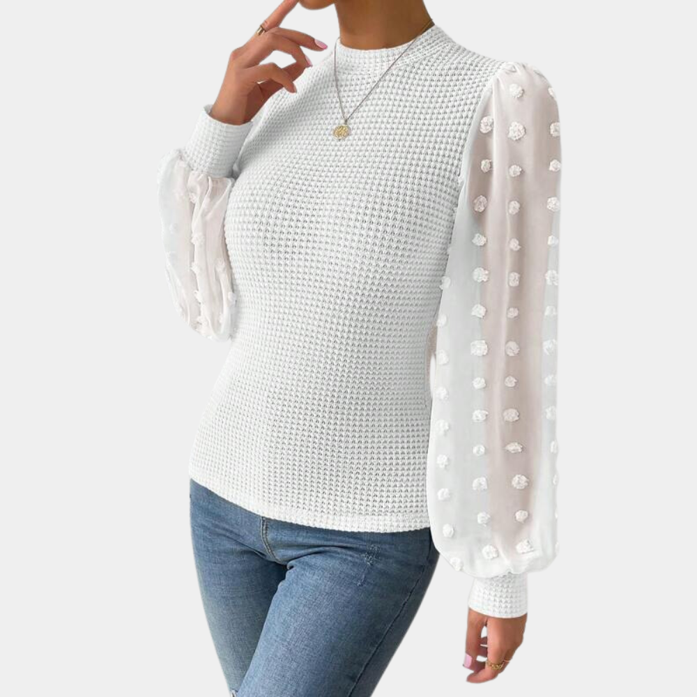 EB | Strickbluse mit Chiffonärmeln Polyester Elegantes Design