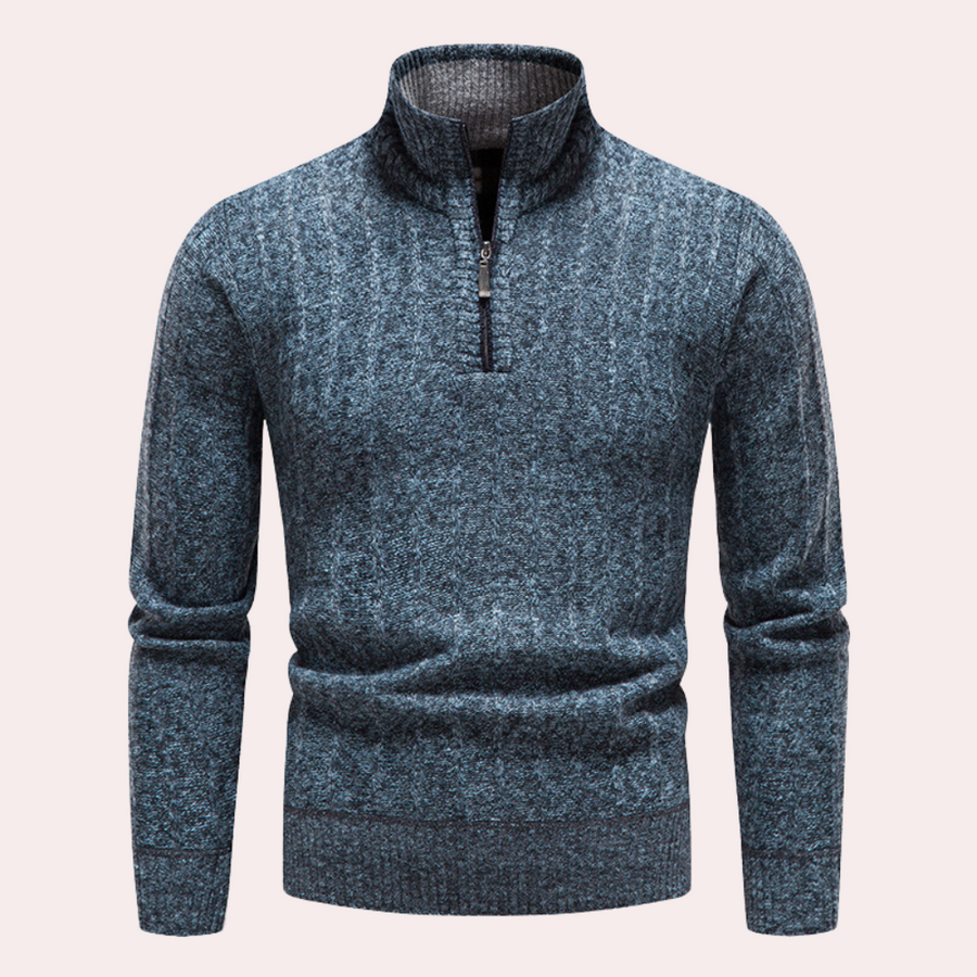 EB | Herrenpullover mit Rollkragen und Reißverschluss