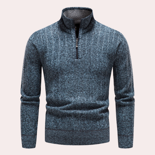 EB | Herrenpullover mit Rollkragen und Reißverschluss