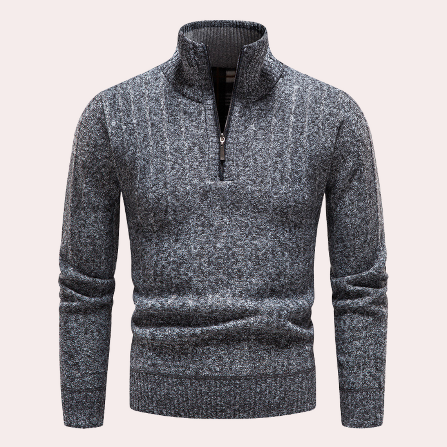 EB | Herrenpullover mit Rollkragen und Reißverschluss