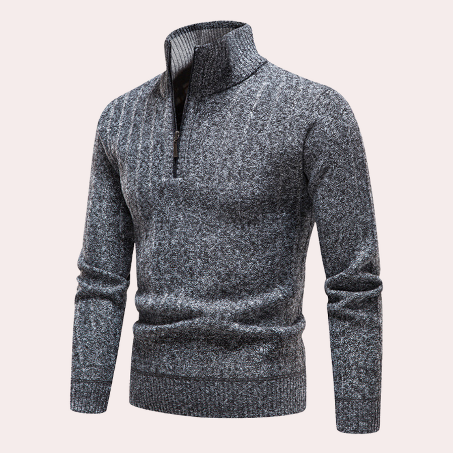 EB | Herrenpullover mit Rollkragen und Reißverschluss