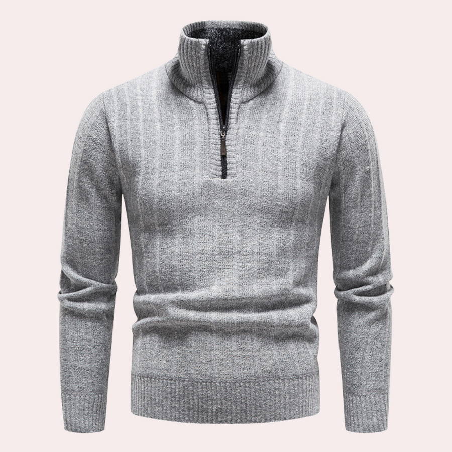 EB | Herrenpullover mit Rollkragen und Reißverschluss