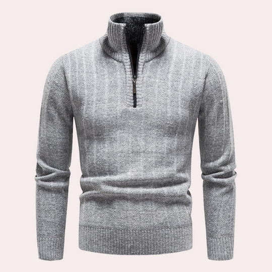 EB | Herrenpullover mit Rollkragen und Reißverschluss