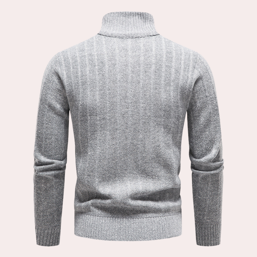 EB | Herrenpullover mit Rollkragen und Reißverschluss