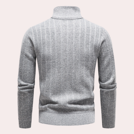 EB | Herrenpullover mit Rollkragen und Reißverschluss