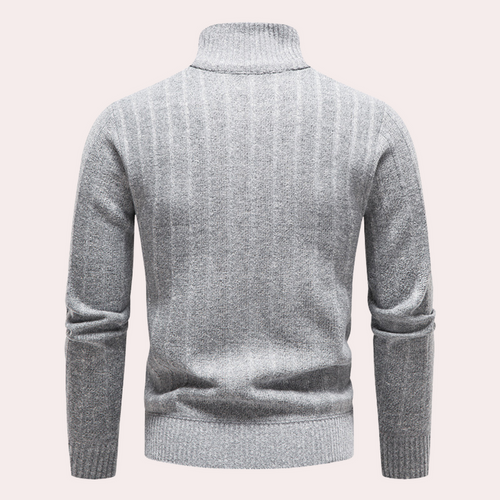 EB | Herrenpullover mit Rollkragen und Reißverschluss