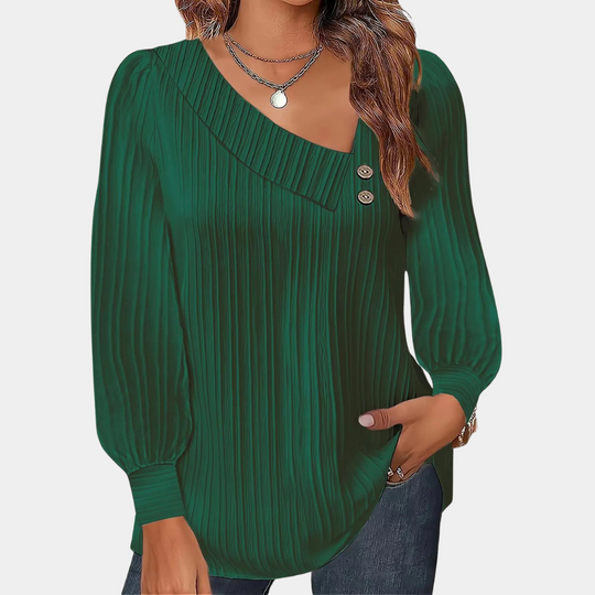 EB | Rippstrickbluse mit Knöpfen Polyester Komfortabel und Trendy