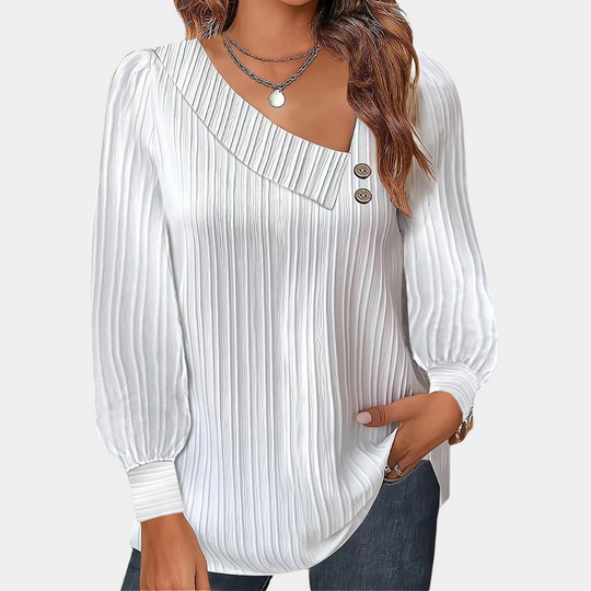 EB | Rippstrickbluse mit Knöpfen Polyester Komfortabel und Trendy