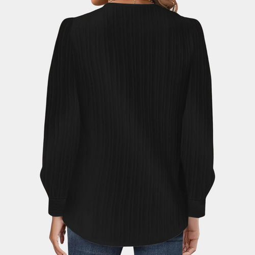 EB | Rippstrickbluse mit Knöpfen Polyester Komfortabel und Trendy
