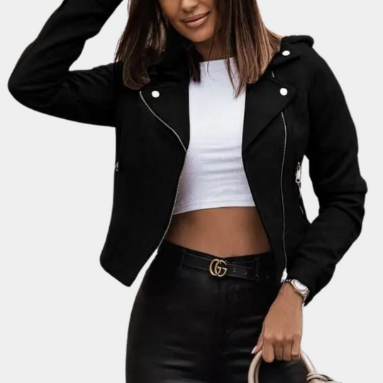 EB | Stilvolle Bikerjacke Wildlederlook Trendy und Elegant