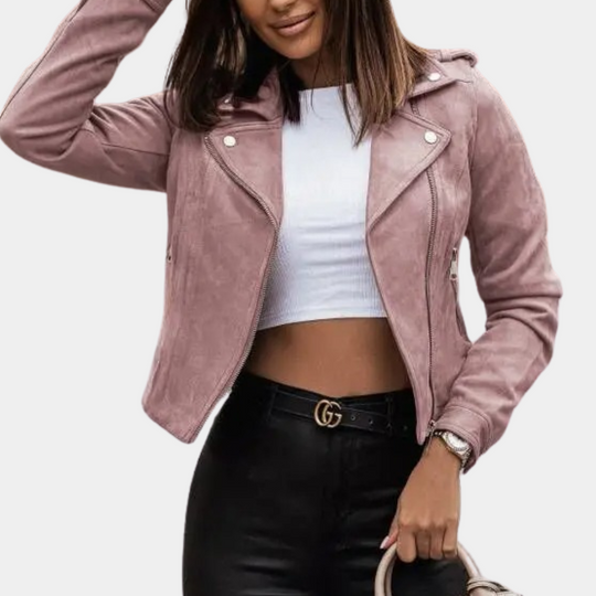 EB | Stilvolle Bikerjacke Wildlederlook Trendy und Elegant
