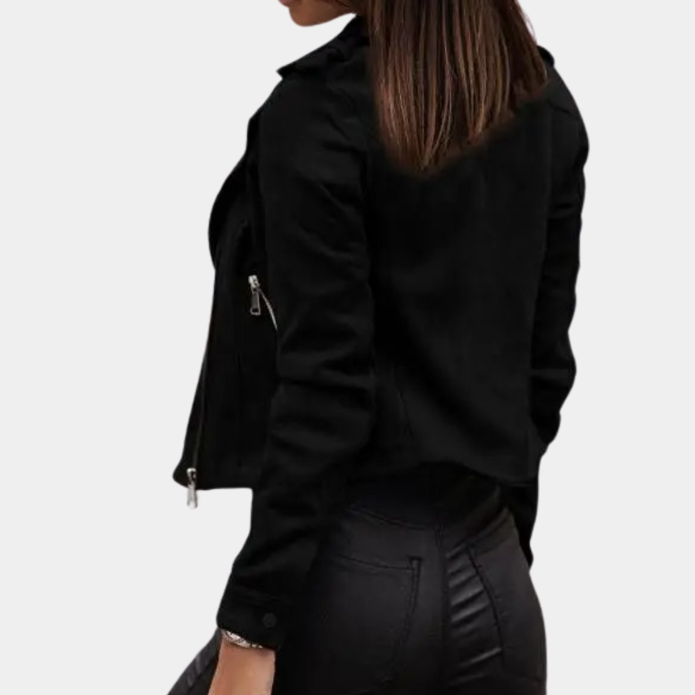 EB | Stilvolle Bikerjacke Wildlederlook Trendy und Elegant