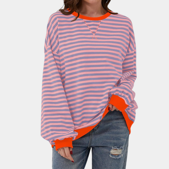 Übergroßer Und Gestreifter Pullover Für Damen