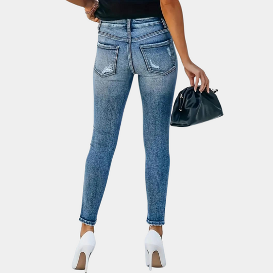 EB | Trendige Skinny Damenjeans mit Modischen Knöpfen