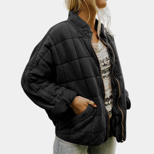 EB | Quiltete Zip up Jacke mit Seitentaschen