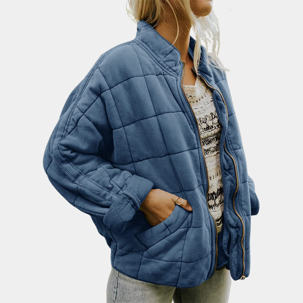 EB | Quiltete Zip up Jacke mit Seitentaschen