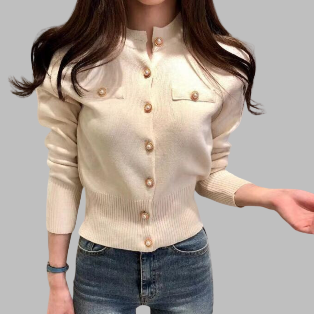 EB | Cardigan - Damen Herbst Eleganter Knopfverschluss Strickcardigan