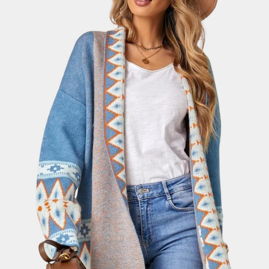 EB | Damen Boho Strickjacke Aus Weichem Material