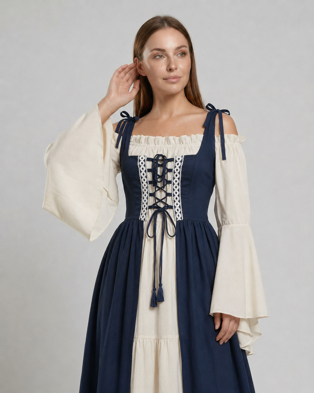 Mittelalterkleid für Damen mit Traditionellem Schnitt für Mittelalterevents | EB