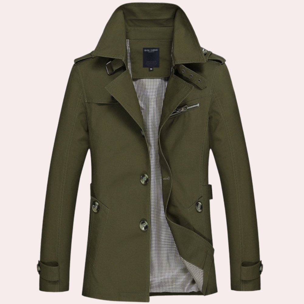 EB | Herren Stilvoller Trenchcoat - Wasserdicht & Winddicht