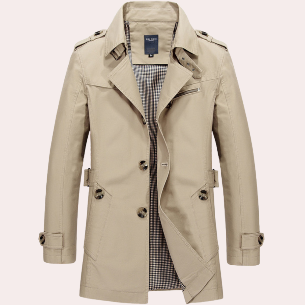 EB | Herren Stilvoller Trenchcoat - Wasserdicht & Winddicht