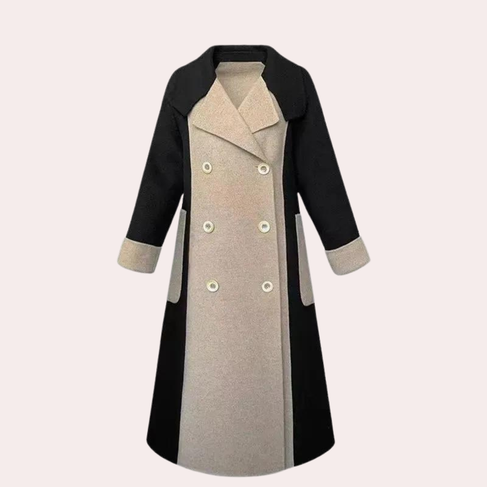 EB | lange schwarze Trenchcoat für Damen
