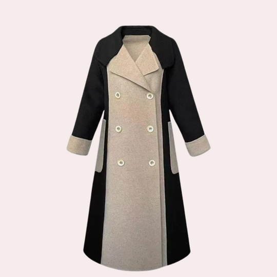 EB | lange schwarze Trenchcoat für Damen