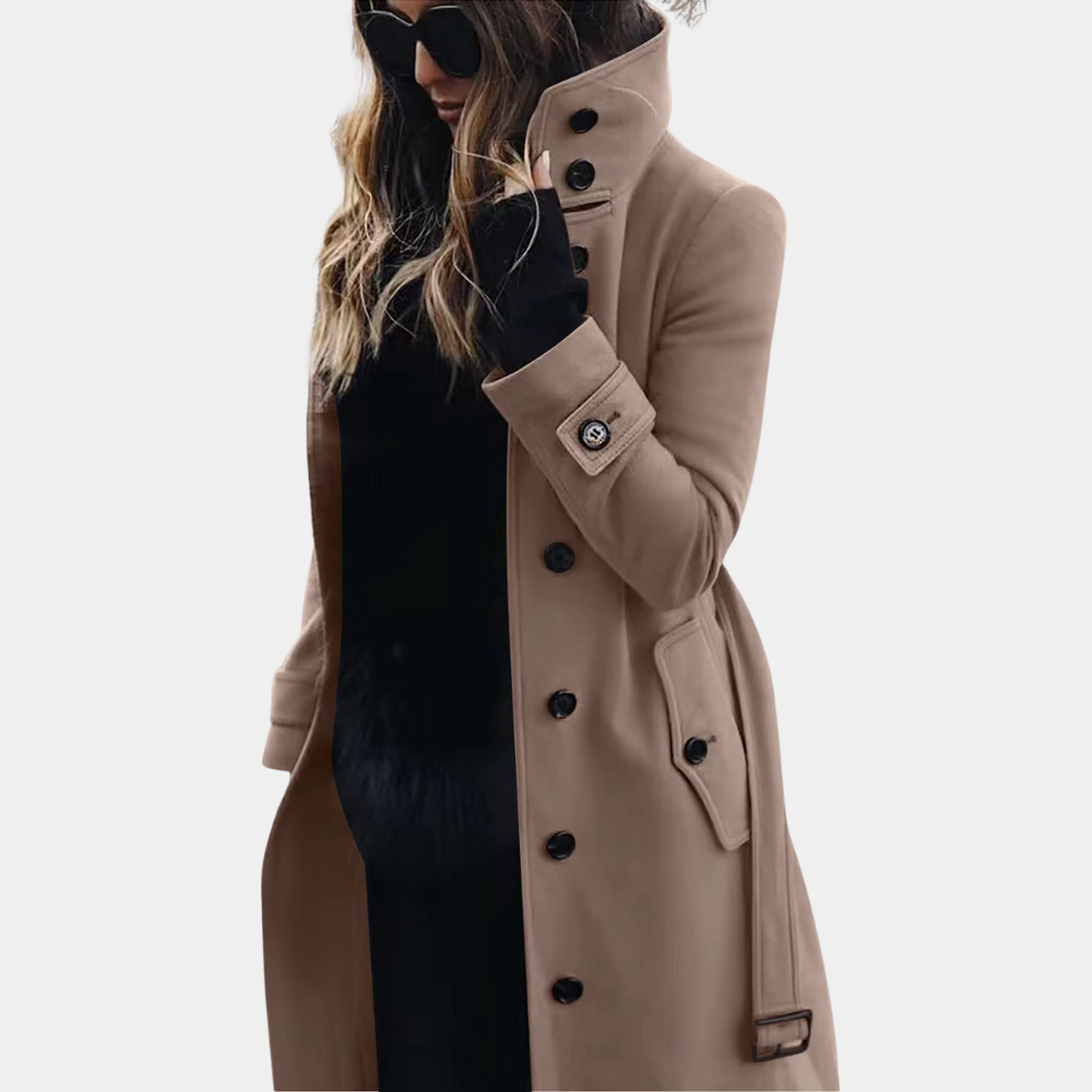 EB | stilvolle lange Damenjacke mit einer taillierten Passform