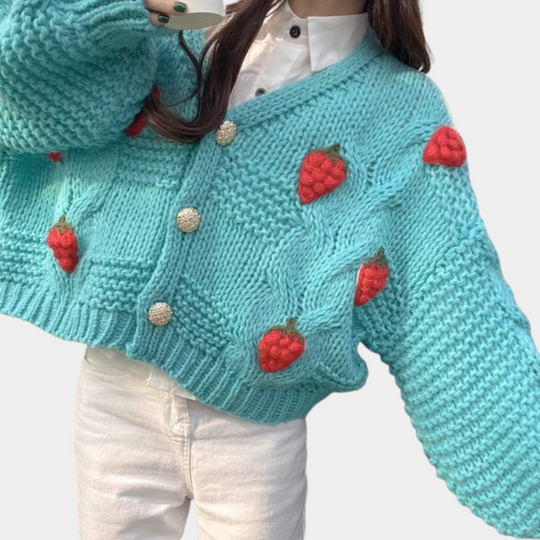 EB | Damenjacke mit Erdbeer-Details – Poppy