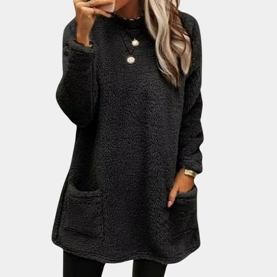 EB | Teddy Tunika mit Taschen Polyester Weich und Warm