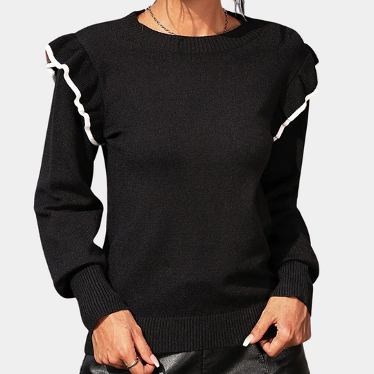 EB | Bluse mit Rüschendetails Polyester Elegant und Zeitgemäß