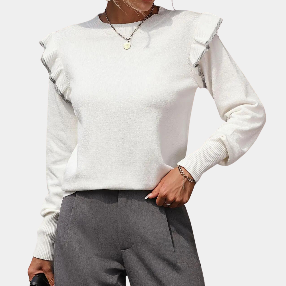 EB | Bluse mit Rüschendetails Polyester Elegant und Zeitgemäß